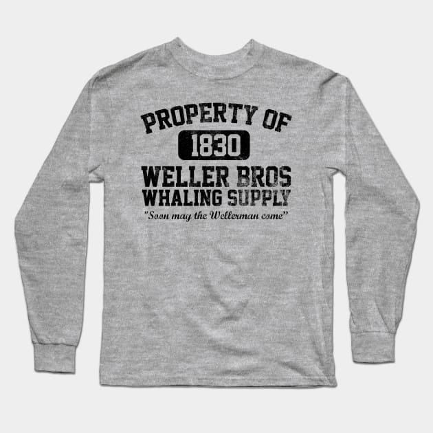 Property of Weller Brothers Black Distressed Long Sleeve T-Shirt by dystopic